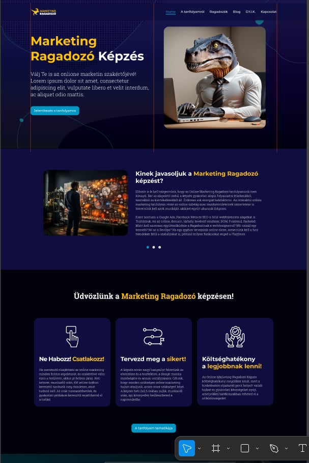 Webdesign főoldal terv